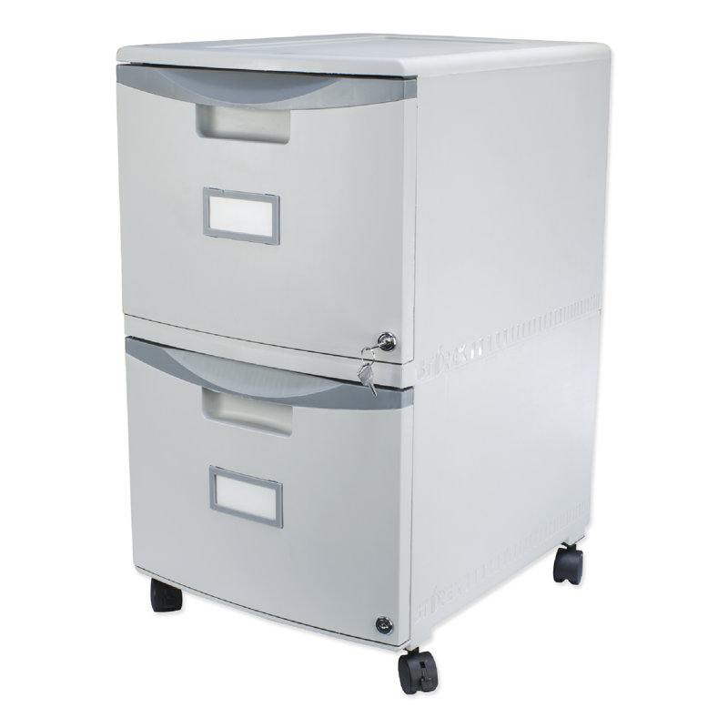 Classeur vertical mobile 2 tiroirs Mesvin, gris
