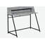 Bureau d'ordinateur, bureau personnel, ordinateur portable, tablettes de rangement, bureau, stratifié gris pierre, métal noir, contemporain, moderne-1824808212