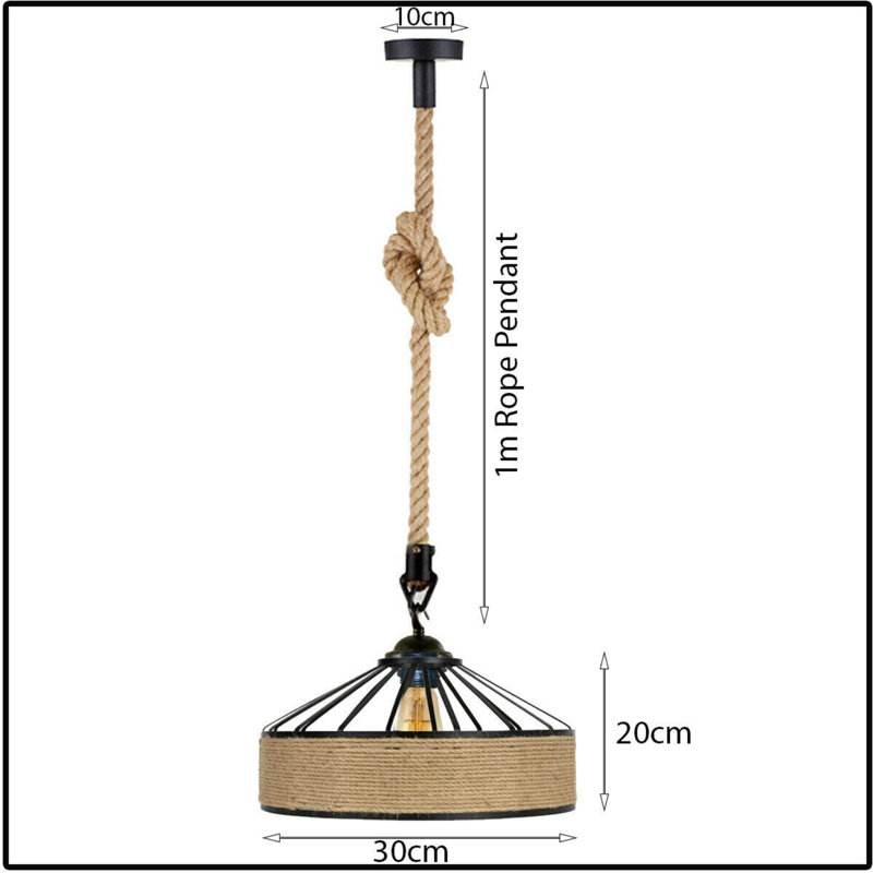 2 - Light Black Pendant, 122cm H x 30cm W x 30cm D