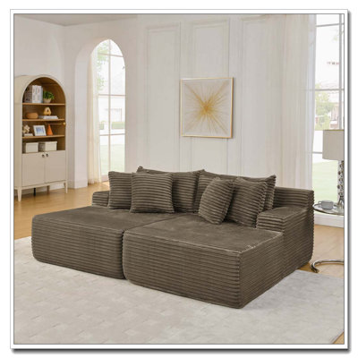 No-Assembly Two-Seater Velvet Lazy Sofa Lounge Chair