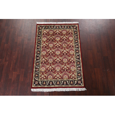 Tapis Aubusson à teinture végétale noué à la main 4 x 6
