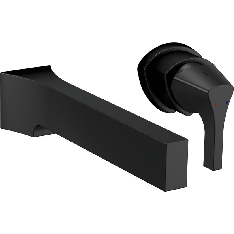 Zura Trim Wall Mounted Bathroom Faucet, Matte Black