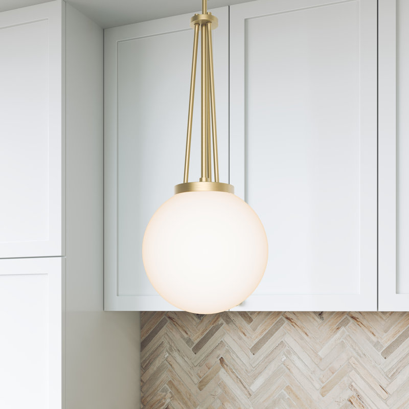 Luminaire suspendu 1 lumière Vellin, Laiton rétro