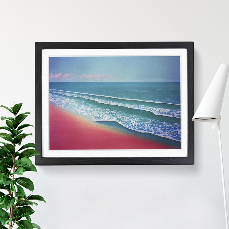 Rose Beach Vol.1 1 Piece Single Picture Frame Wall Art, 25cm H x 34cm W x 2cm D, Black Framed