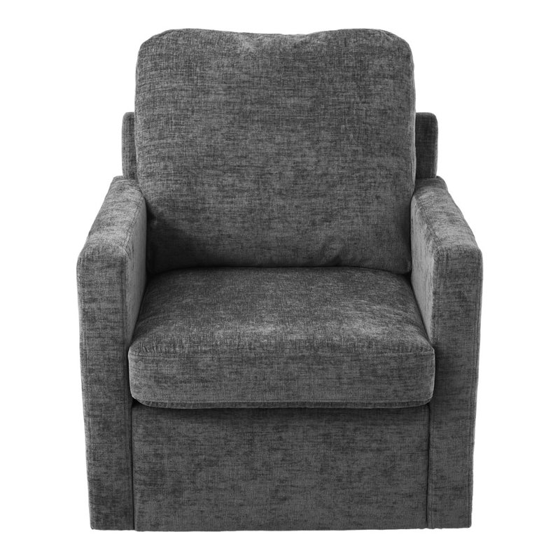 Upholstered Swivel Armchair with Footstool