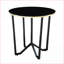 Ensemble de 3 tables basses de salon avec plateau en verre trempé noir Structure en métal, facile à nettoyer