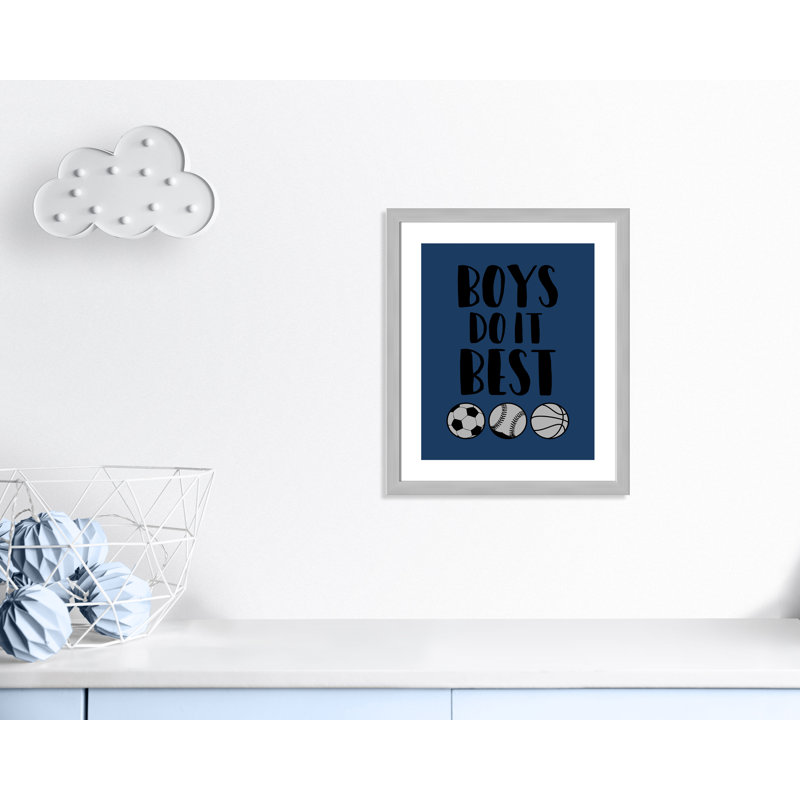 «Boy Do It», art encadré, H 26,5 po x l 22,5 po x P 0,6 po, Cadre argenté