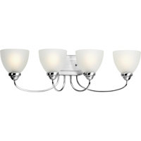 Éclairage pour meuble-lavabo 4 lumières Yakubu, Chrome poli
