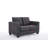 57.9" Grey Fabric Loveseat Sofa-1623488231