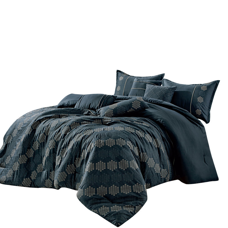 Geometric Shapes Comforter, King Comforter + 9 Additional Pieces