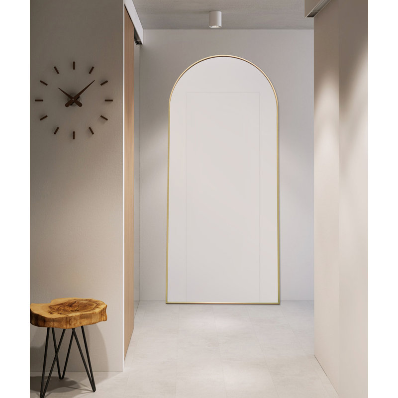 Salma Metal Flat Mirror, 170cm H x 76cm W, Brass