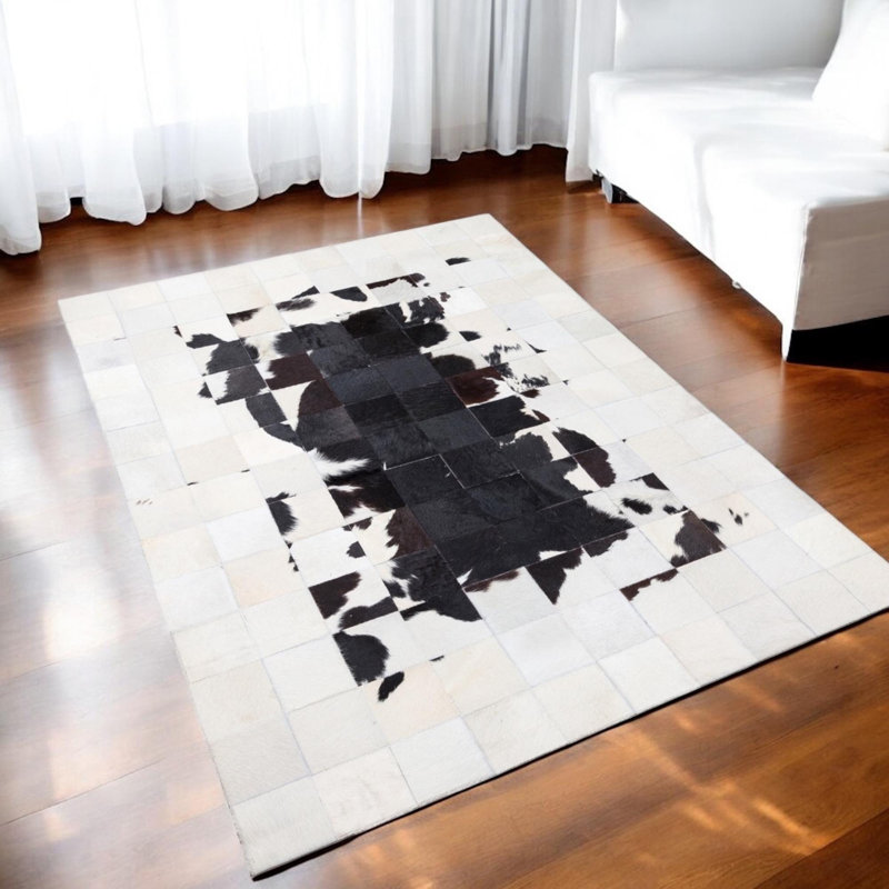 Tapis en peau de vache naturelle, tapis moderne, Rectangle 12 pi x 8 pi 10 po