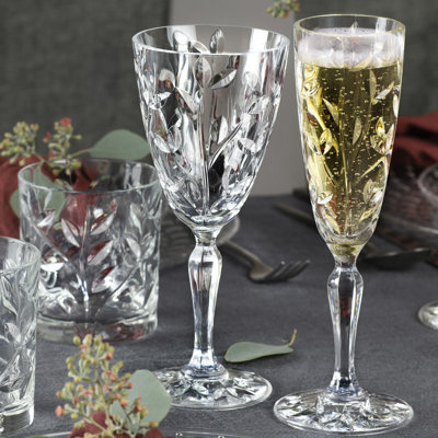 Lorren Home Trends Laurus, Set of 6, 7oz White Wine Stems-Made In Italy