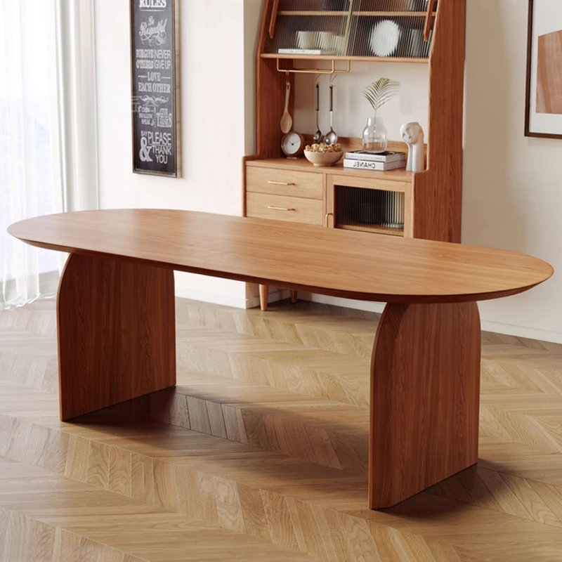 Table de salle à manger ovale brune, H 29,53 po x L 94,49 po x l 39,37 po