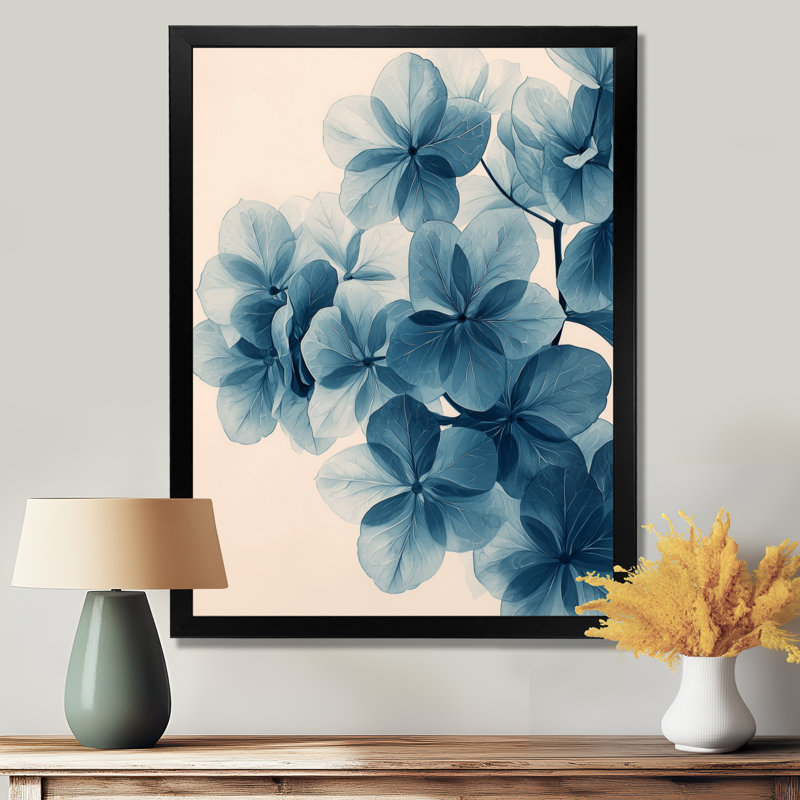 Kupfer - art mural floral, H 20 po x l 12 po, Reproduction encadrée d'une seule photo, Noir
