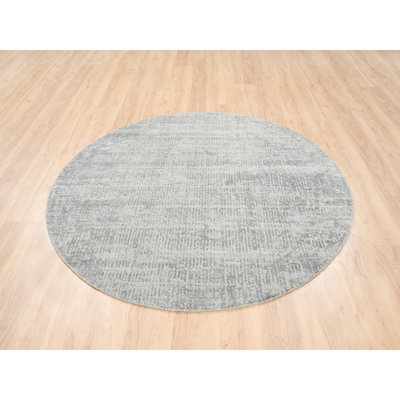 Tapis de style oriental en jacquard tissé à la main en laine et en soie tissé à la main 6 pi x 6 pi 7C74B2A84C5B497BBB8AC7D929931646