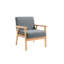 Décoration intérieure: table basse, chaise, bois massif, chaise de table en lin gris, siège rembourré