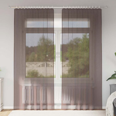 Voile Curtains With Tab Top 2 Pcs