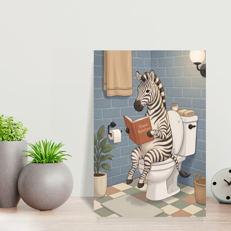 Zebra's Quiet Reflection by Andreas Magnusson - Wrapped Canvas Print, 45.72 cm H x 30.48 cm W