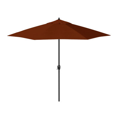 9-Foot Aluminum Market Patio Umbrella With Crank Lift And Auto-Tilt In Sunbrella
