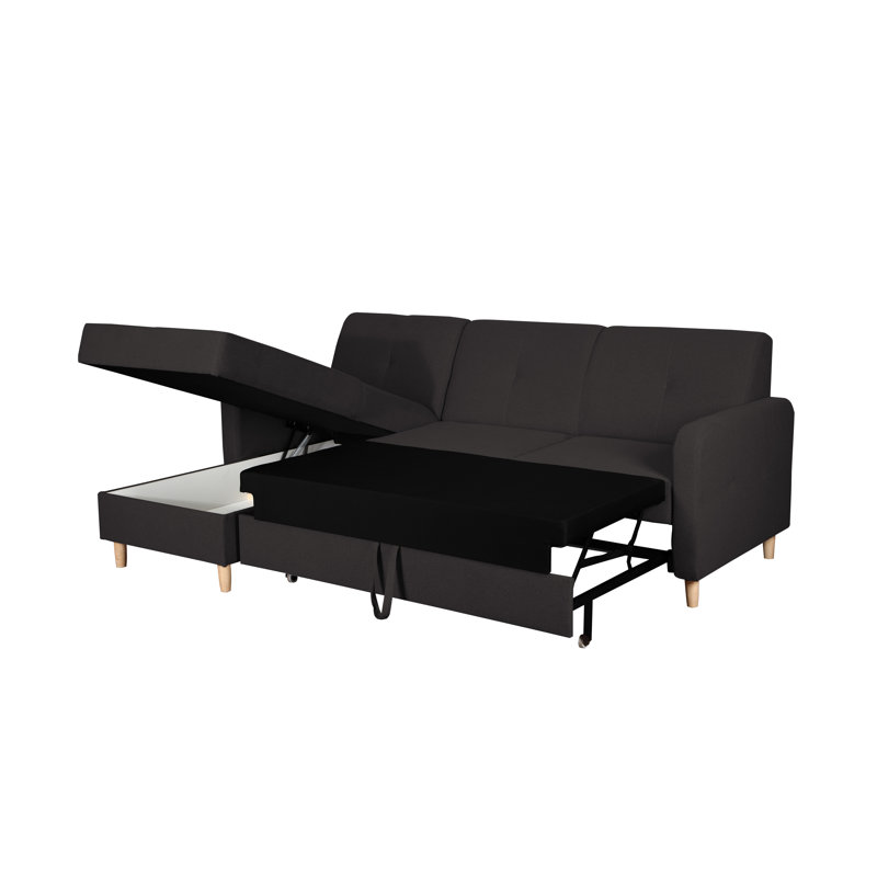 4 Seater Sofa Bed, Anthracite, Left Hand Facing