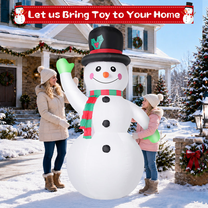 Décorations de Noël gonflables de bonhomme de neige de Noël de 7 pi avec DEL intégrées