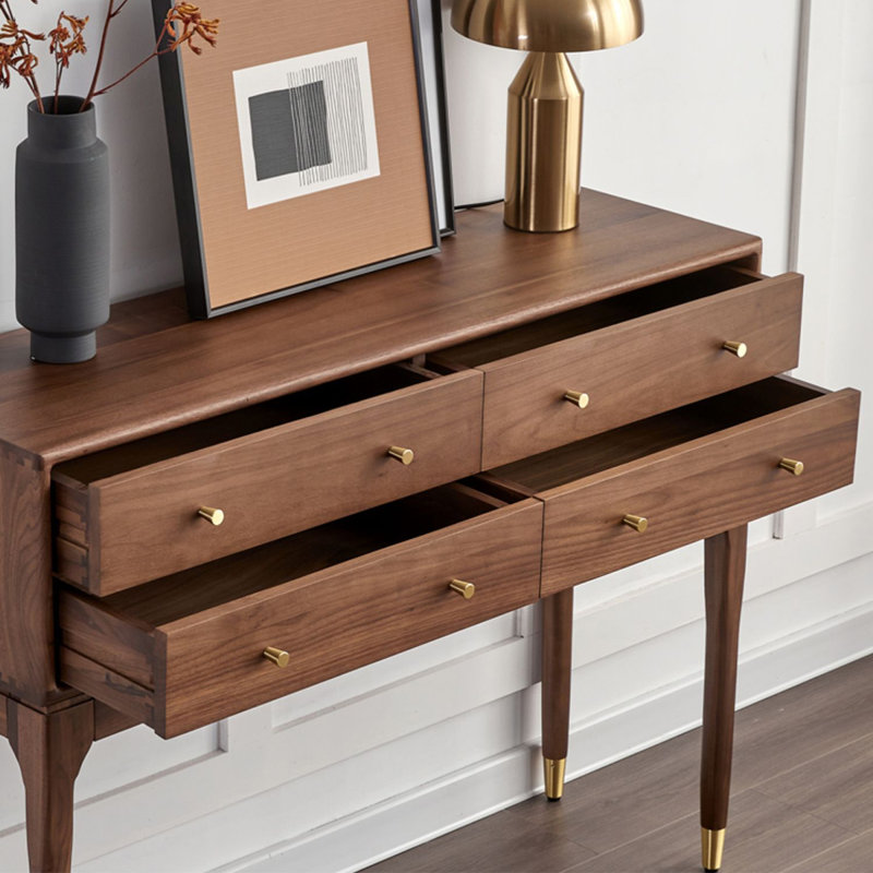 Brown Solid Black Walnut Rectangular Entryway Console Table, 55.12"W*35.43"D*13.78"H