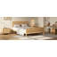 Lit plateforme moderne en rotin, cadre de lit en bois de style milieu du siècle avec tête et pied de lit en rotin tressé, lit pour chambre à coucher