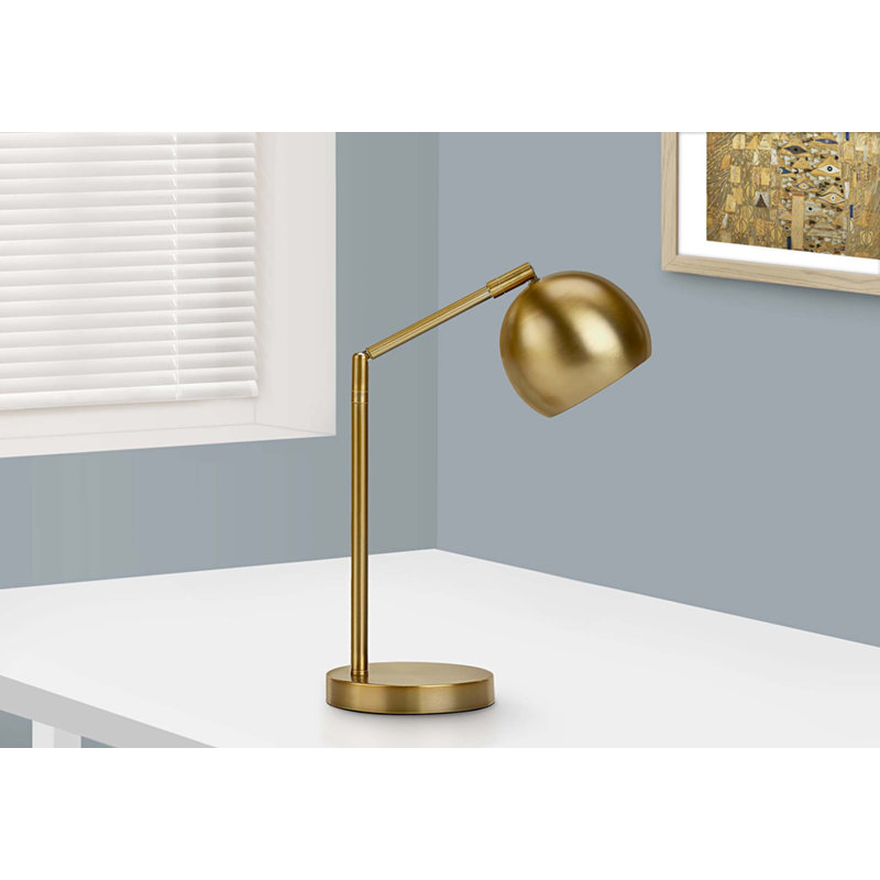 Lighting, 19 po, lampe de table, métal doré, abat-jour doré, contemporain