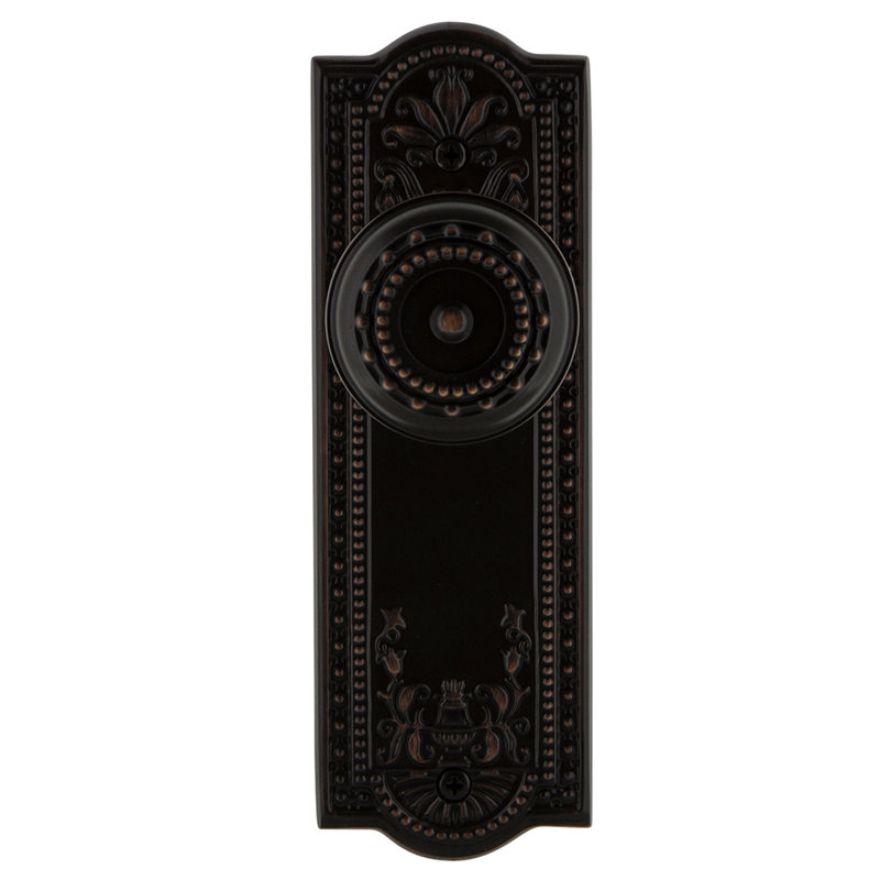 Meadows Plate with Meadows Door Knob, Timeless Bronze, 2-3/8"