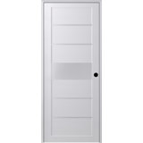 Siah DIY-Friendly Solid Manufactured Wood and Glass Paneled Prefinished Standard Door