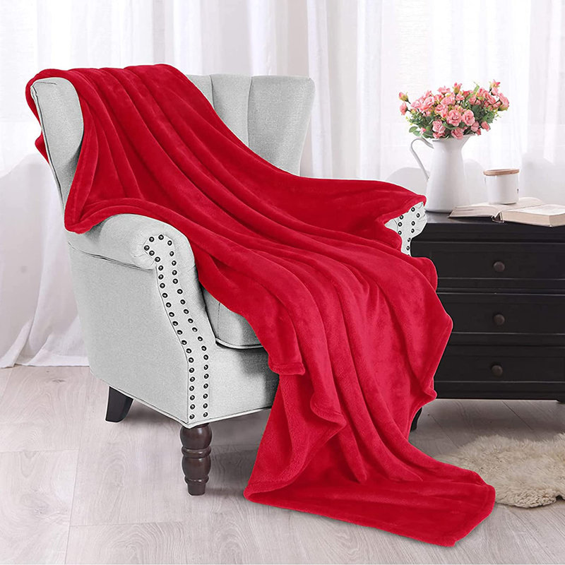 Amett Flannel Fleece Blanket, W150 x 200cm, Red