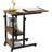 Hadulcet C Shaped Side Table Adjustable, Height Adjustable C Table With Wheels And Storage Shelves For Couch Bed Recliner Rustic Brown