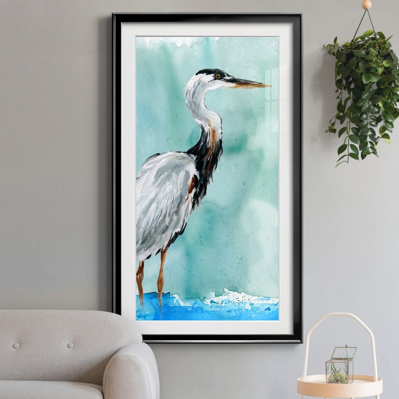 " Delray Crane I ", Black, 10.5" H x 18.5" W x 1.5" D