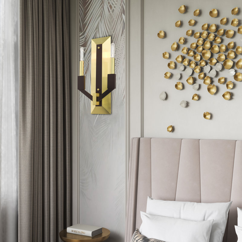 Janine Candle Wall Light, Bronze/Gold