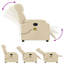  Fauteuil inclinable Massage en tissu crème (100% polyester)