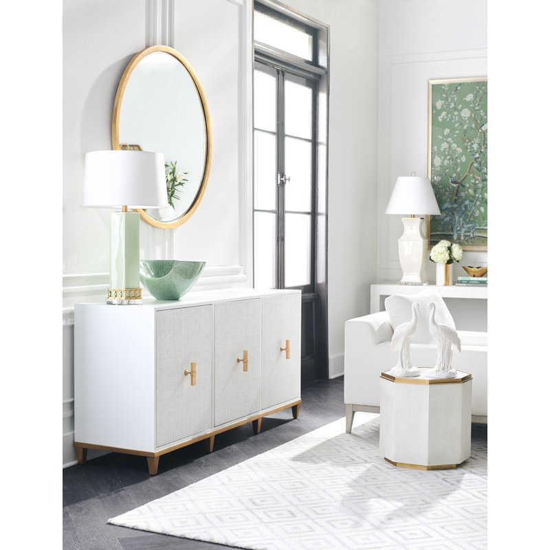 Marble End Table, White