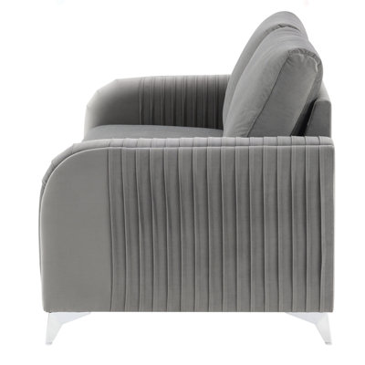 Causeuse en velours gris Wenona
