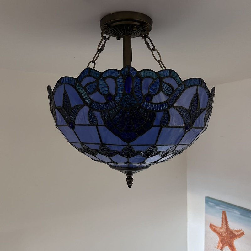 Tiffany Glass Bowl, Blue