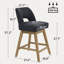 Ensemble de 6 tabourets de bar pivotants 27,1 po, assise rembourrée en polyester sur structure en bois massif-1920880856-1920880859-1926002408
