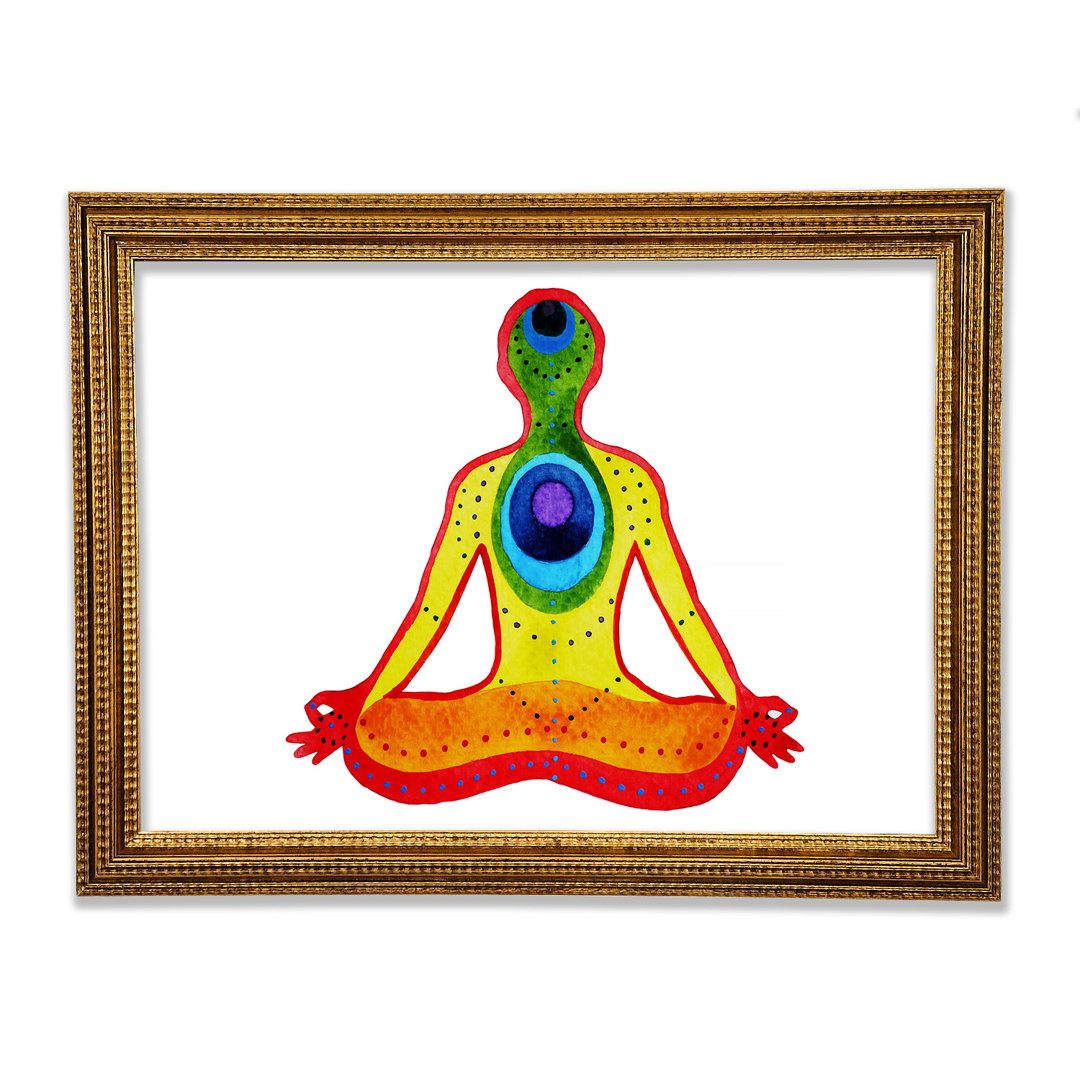 Chakra Meditation Farben 5 Gerahmter Druck