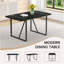 Ensemble de table de salle à manger 7 pièces, table de salle à manger rectangulaire minimaliste, 6 chaises avec pieds en métal-827226472