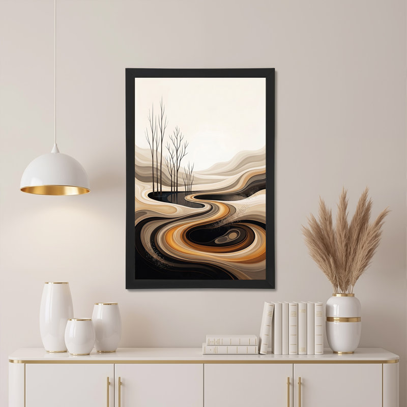 «Abstract Trees and Swirling Earth Tones», art mural sur toile, H 24 po x l 16 po