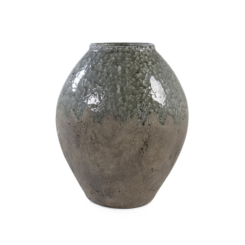 Earthernware Table Vase, 15.5" H x 12.8" W x 12.8" D