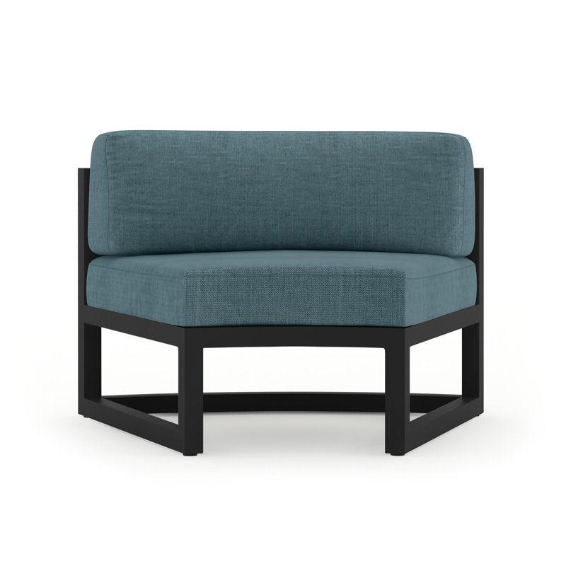 Avion Curve Seat - Black, Black, Cast Lagoon Sunbrella® Plainweave