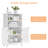 Bathroom Floor Cabinet, Free Standing Cabinet With Double Door And Adjustable Shelf, Side Tall Storage Organizer For Living Room/Kitchen/Hallway/Home Office, White