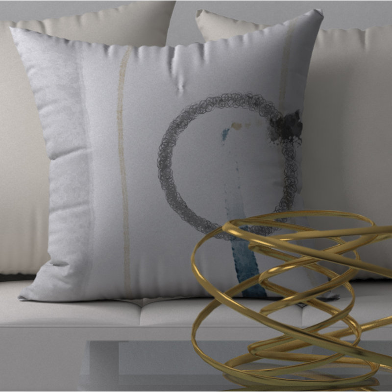 Abstract Throw Pillow, 18" H x 18" W