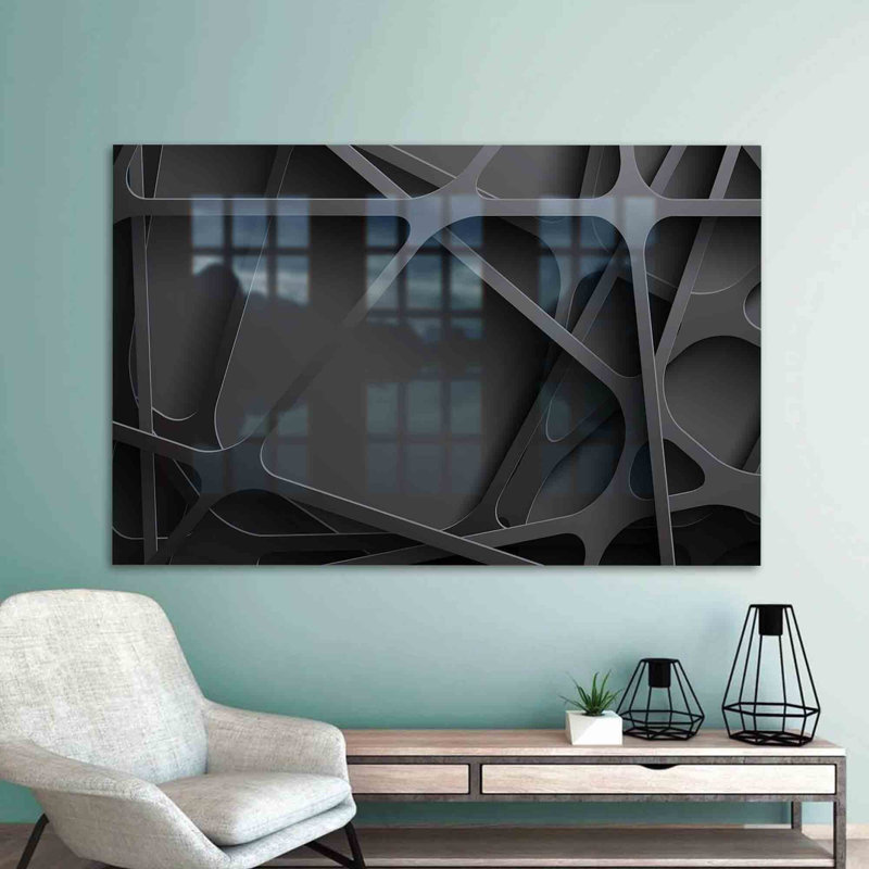 Art mural moderne en verre avec impression en verre trempé pour décoration murale tendance, H 47,2 po x l 70,9 po