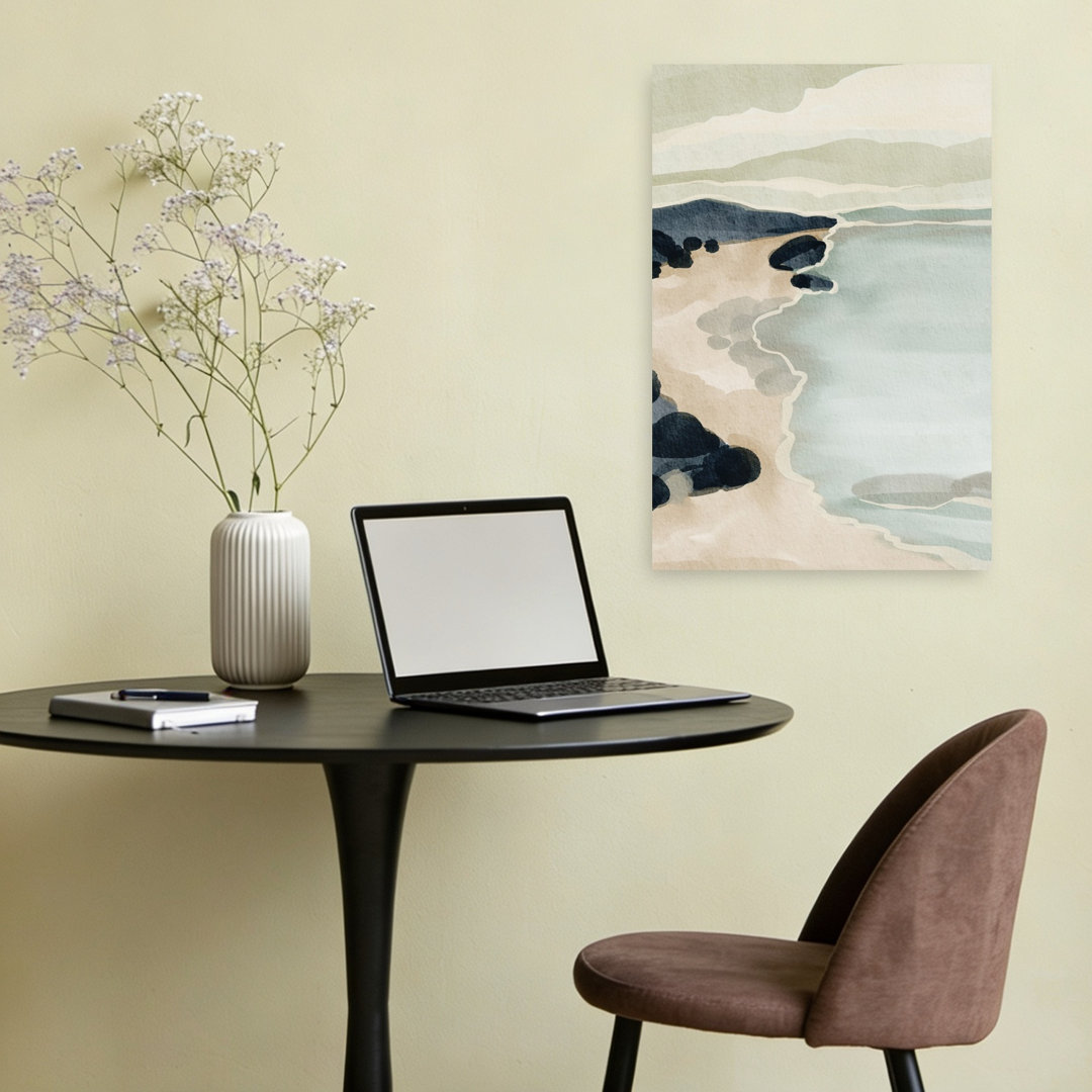 Coastal Serenity Abstract Minimalist Peaceful Coastal Wall Art Print
