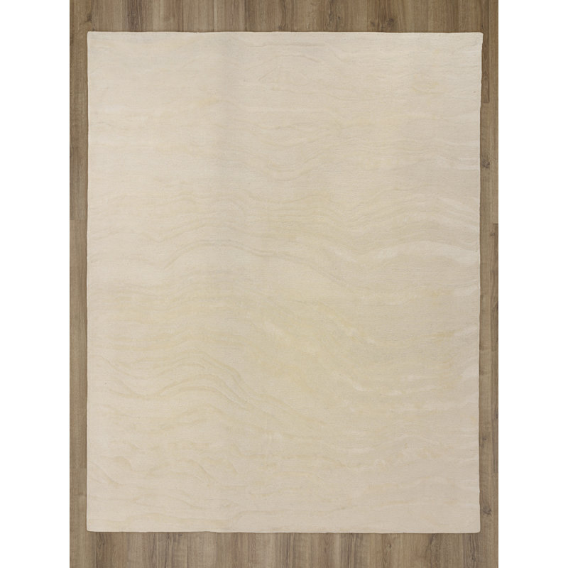 Tapis en laine / tencel touffeté à la main, 9'9" x 12'9"